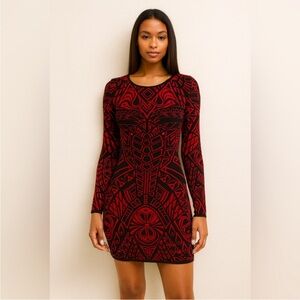 RVN intarsia knit sweater dress rare designer/print